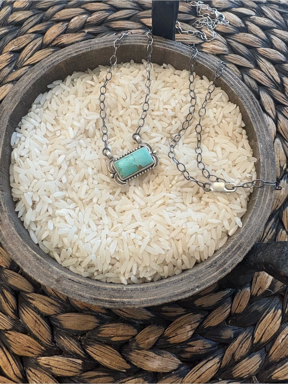 Sterling Silver Turquoise Pendant Necklace (Mine #8)